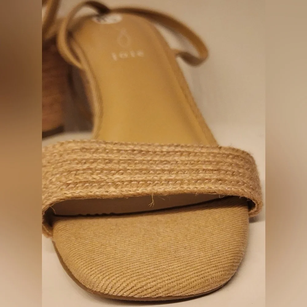 Joie Lila Wedge Leather Sandals Women’s Tan Size 8.5